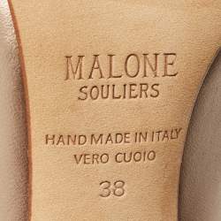 Pre Owned Malone Souliers Metallic Gold Leather Maureen Mule Pumps Size 38