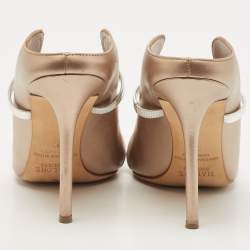 Pre Owned Malone Souliers Metallic Gold Leather Maureen Mule Pumps Size 38