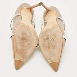 Pre Owned Malone Souliers Metallic Gold Leather Maureen Mule Pumps Size 38