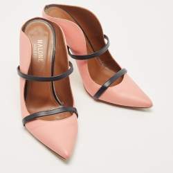 Pre Owned Malone Souliers Pink/Black Leather Maureen Pumps Size 38