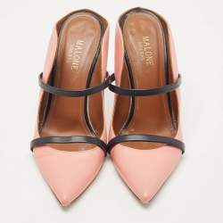 Pre Owned Malone Souliers Pink/Black Leather Maureen Pumps Size 38
