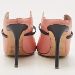 Pre Owned Malone Souliers Pink/Black Leather Maureen Pumps Size 38