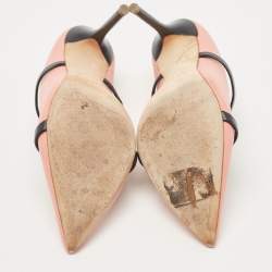 Pre Owned Malone Souliers Pink/Black Leather Maureen Pumps Size 38
