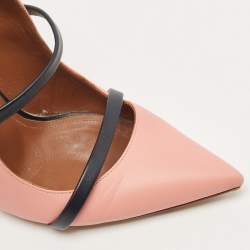 Pre Owned Malone Souliers Pink/Black Leather Maureen Pumps Size 38