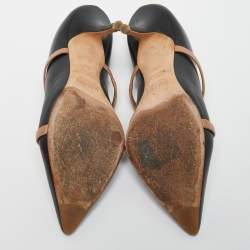 Pre Owned Malone Souliers Black Leather Maureen Pumps Size 38