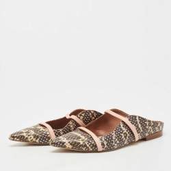 Pre Owned Malone Souliers Multicolor Python Maureen Flats Size 38