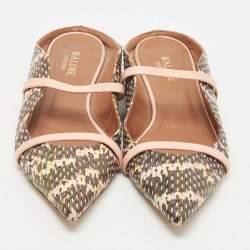 Pre Owned Malone Souliers Multicolor Python Maureen Flats Size 38