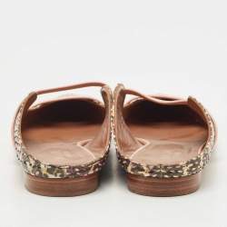 Pre Owned Malone Souliers Multicolor Python Maureen Flats Size 38