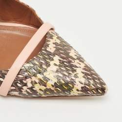 Pre Owned Malone Souliers Multicolor Python Maureen Flats Size 38