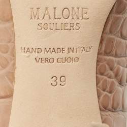 Pre Owned Malone Souliers Croc Embossed Maureen  Pumps Size 39