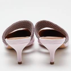 Pre Owned Malone Souliers Pink Leather Maisie  Mules Size 38.5 