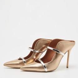 Pre Owned Malone Souliers Metallic Foil Leather Maureen Pumps Size 42