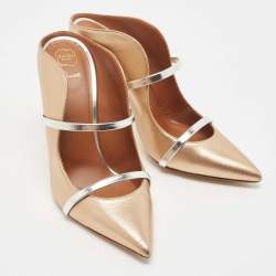 Pre Owned Malone Souliers Metallic Foil Leather Maureen Pumps Size 42