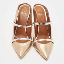 Pre Owned Malone Souliers Metallic Foil Leather Maureen Pumps Size 42
