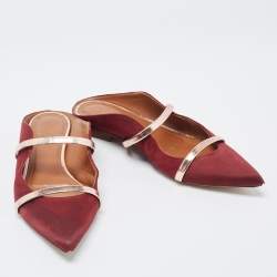 Malone Souliers Burgundy Satin Maureen Flats Size 37.5