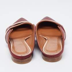 Malone Souliers Burgundy Satin Maureen Flats Size 37.5