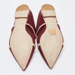 Malone Souliers Burgundy Satin Maureen Flats Size 37.5