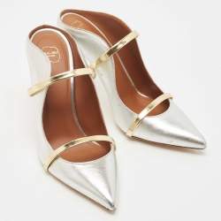 Pre Owned Malone Souliers Silver Leather Maureen Pumps Size 39