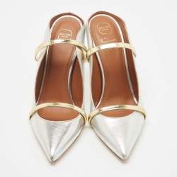 Pre Owned Malone Souliers Silver Leather Maureen Pumps Size 39