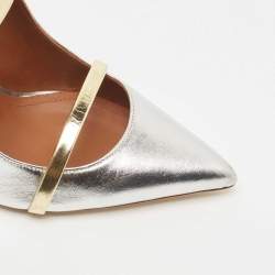 Pre Owned Malone Souliers Silver Leather Maureen Pumps Size 39