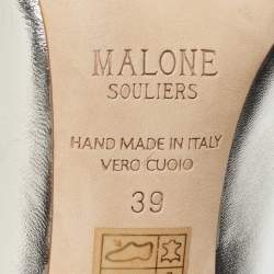 Pre Owned Malone Souliers Silver Leather Maureen Pumps Size 39