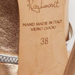 Pre Owned Malone Souliers Metallic Gold/Silver Leather Maureen Mules Size 38