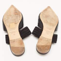 Pre Owned Malone Souliers Black Croc Embossed Maisie Sandals Size 39