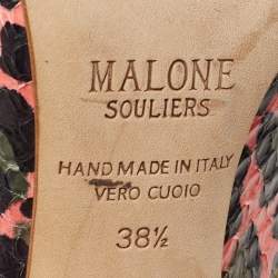 Pre Owned Malone Souliers Multicolor Python And Leather Maureen Pointed Toe Mules Size 38.5