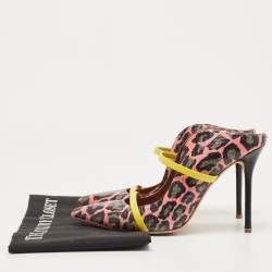 Pre Owned Malone Souliers Multicolor Python And Leather Maureen Pointed Toe Mules Size 38.5