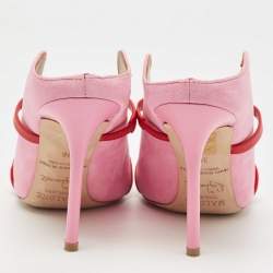 Pre Owned Malone Souliers by Roy Luwolt Pink/Red Suede and Leather Knotted Rope Mules Size 36