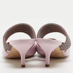 Pre Owned Malone Souliers x Ray Luwolt Pink Leather Maisie Mules Size 38
