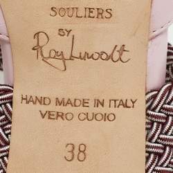 Pre Owned Malone Souliers x Ray Luwolt Pink Leather Maisie Mules Size 38