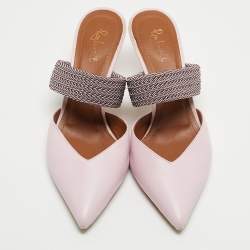 Pre Owned Malone Souliers x Ray Luwolt Pink Leather Maisie Mules Size 38