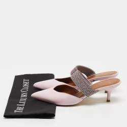 Pre Owned Malone Souliers x Ray Luwolt Pink Leather Maisie Mules Size 38