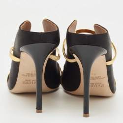 Pre Owned Malone Souliers Black Satin Maureen Mules Size 39
