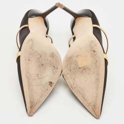 Pre Owned Malone Souliers Black Satin Maureen Mules Size 39