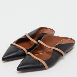 Pre Owned Malone Souliers Black Leather Maureen Flat Mules Size 39