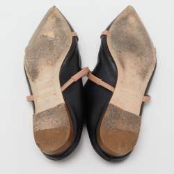 Pre Owned Malone Souliers Black Leather Maureen Flat Mules Size 39