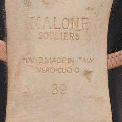 Pre Owned Malone Souliers Black Leather Maureen Flat Mules Size 39