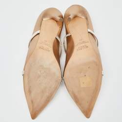 Pre Owned Malone Souliers Metallic Gold/Silver Leather Maureen Mules Size 41