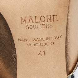 Pre Owned Malone Souliers Metallic Gold/Silver Leather Maureen Mules Size 41