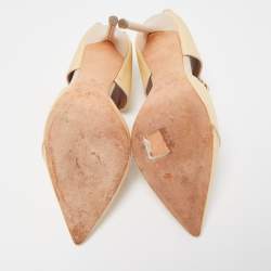 Pre Owned Malone Souliers Beige Raffia Imogen Mules Size 38