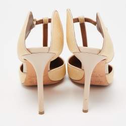 Pre Owned Malone Souliers Beige Raffia Imogen Mules Size 38