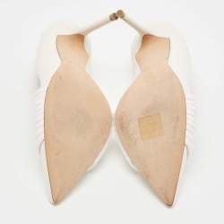 Pre Owned Malone Souliers White Leather Knotted Rope Pumps Size 38