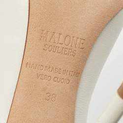 Pre Owned Malone Souliers White Leather Knotted Rope Pumps Size 38