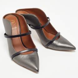 Malone Souliers Metallic Leather Maureen Pointed Toe Mules Size 39