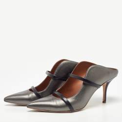 Malone Souliers Metallic Leather Maureen Pointed Toe Mules Size 39