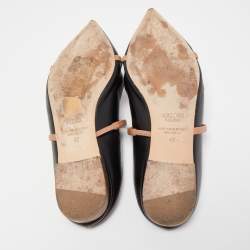 Pre Owned Malone Souliers Black Leather Maureen Flats Size 42