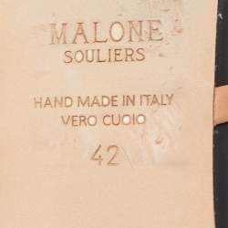 Pre Owned Malone Souliers Black Leather Maureen Flats Size 42