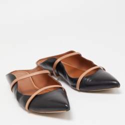 Pre Owned Malone Souliers Black Leather Maureen Flats Size 42